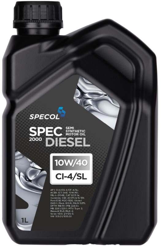 Olej Specol 10W40 1L Spec Diesel 2000 Ci-4/Sl / 228.2 228.3 229.1 / Man 3275 / Vds 2/3