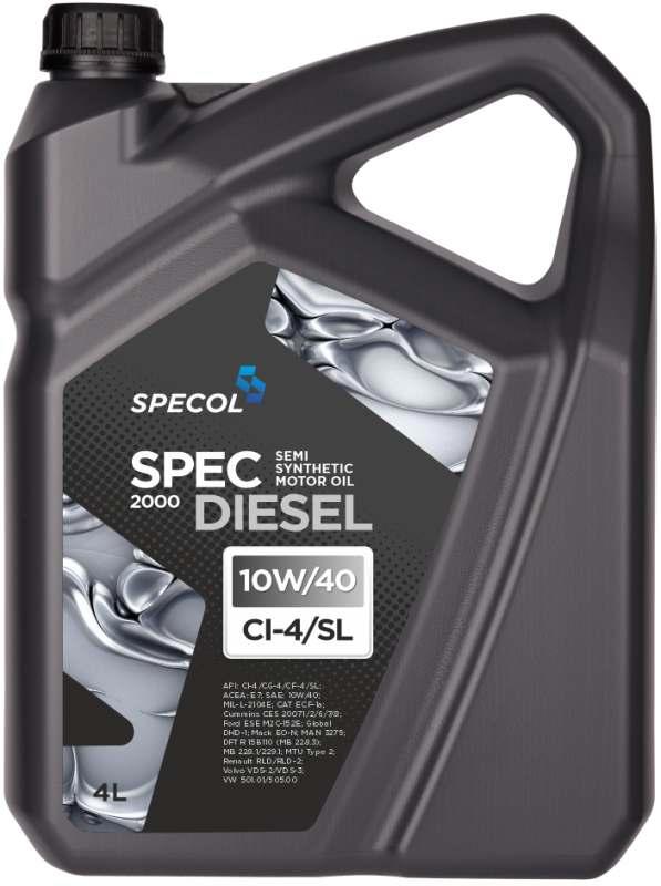 Olej Specol 10W40 4L Spec Diesel 2000 Ci-4/Sl / 228.2 228.3 229.1 / Man 3275 / Vds 2/3