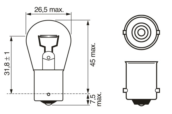 Bec 12V P21w 21W Pure Light Set 10 Buc Bosch