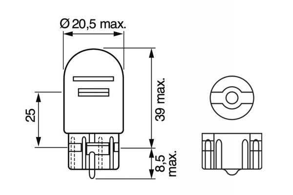 Set 2 Becuri 12V W21/5W 21W Pure Light Bosch