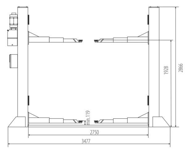 Bestlift 240Der Podno�Nik 2-Kolumnowy Elektrohydrauliczny Na Ramie 4T
