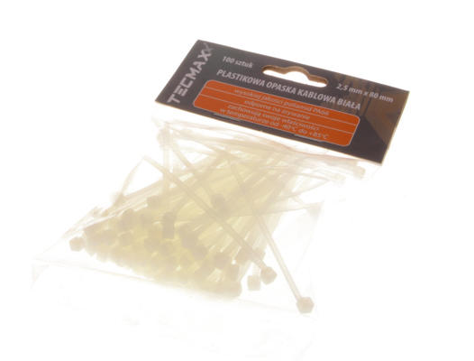 Opaska Plastikowa 2,5X80 (1 Opak. = 100 Szt) Bia�A