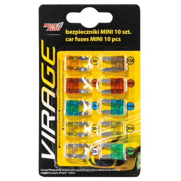 Bezpieczniki P�Ytkowe Mini Zestaw 10 Szt.