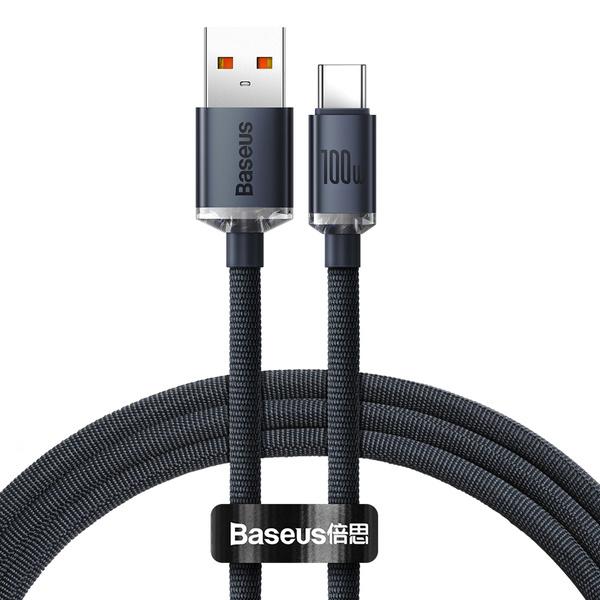 Kabel Do �Adowarek Usb Do Usb-C Baseus Crystal Shine, 100W, 1.2M (Czarny)