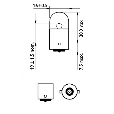 Bec Auxiliar R10w 12V Set 10 Buc Philips