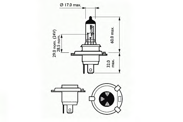 Bec Far H4 12V 60/55W P43t Basic Sct