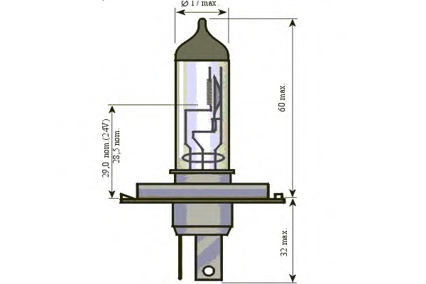 Bec Far H4 24V 75/70W P43t Sct