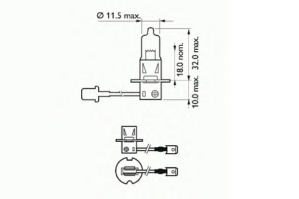 Bec Proiector H3 12V 55W Pk22s Basic Sct