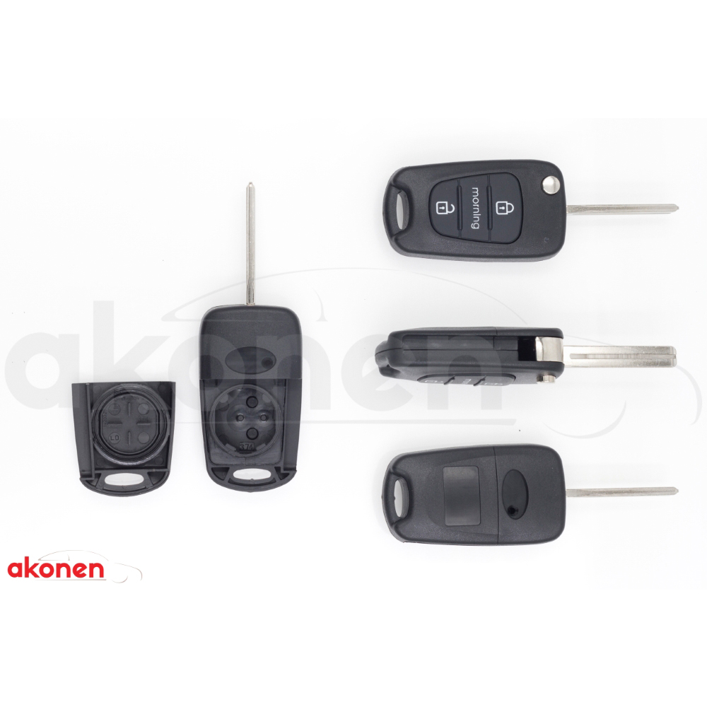 Carcasa Cheie Contact Pentru Kia C'eed / C'eed Pro / Morning / Picanto / Sportage, 3 Butoane, Cu Cheie