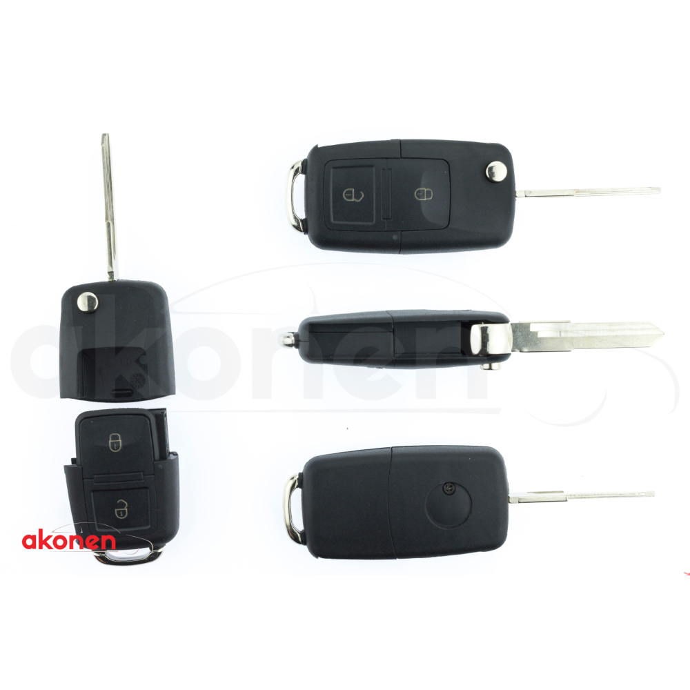 Carcasa Cheie Contact Pentru Volkswagen Jetta / Passat (B5-B6-B7) / Polo / Scirocco / Tiguan, 2 Butoane, Cu Cheie