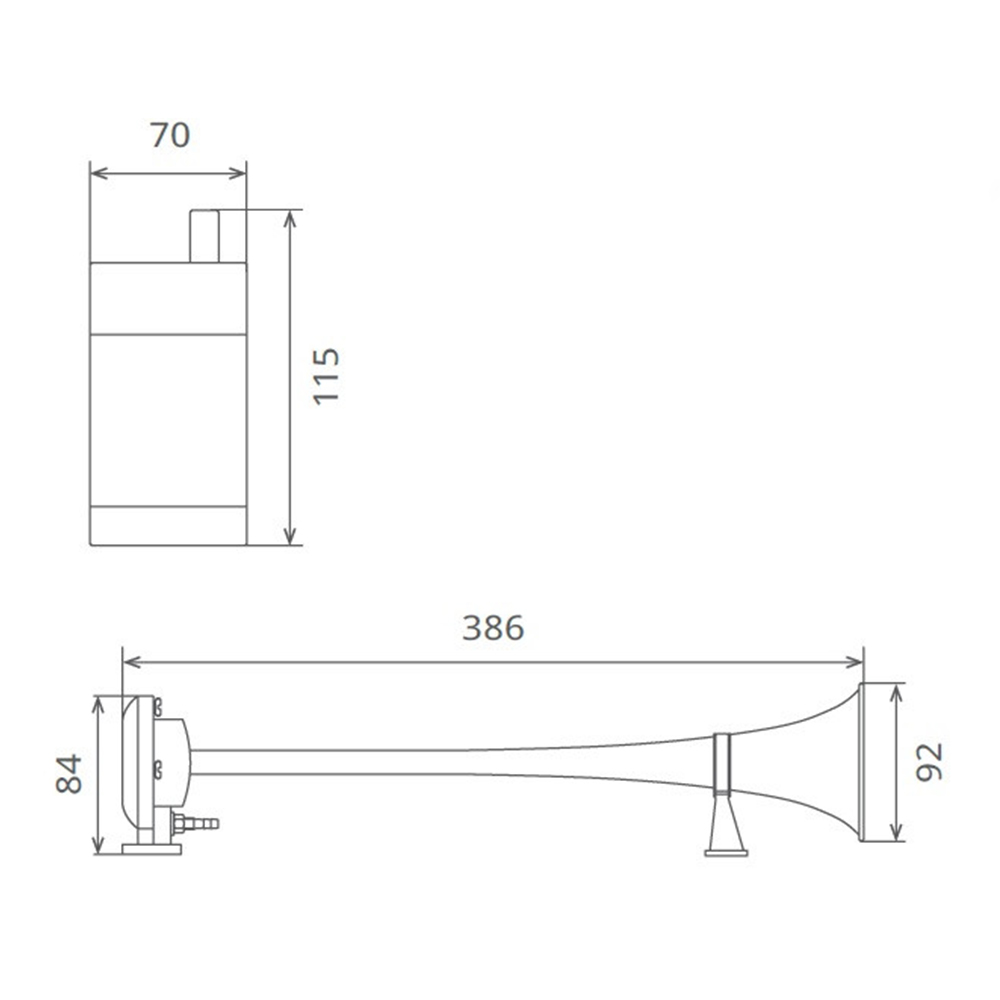 Claxon Camion Crom Cu 1 Goarna, Marine, 24V 1A Cu Compresor