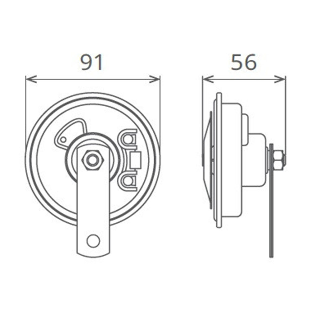 Claxon Electromagnetic, Tip Disc, 24V 3A Ton Jos