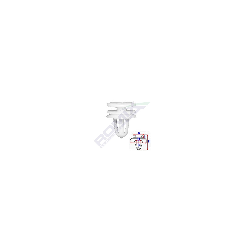 Clips Tapiterie Pentru Peugeot 7.9X20mm - Alb Set 10 Buc