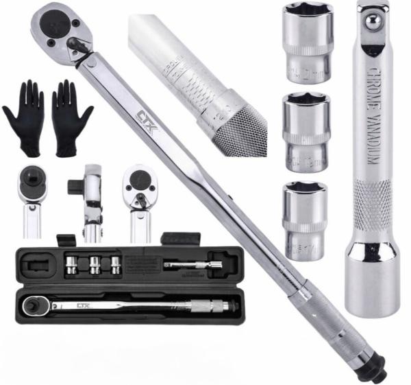 Klucz Dynamometryczny 1/2 28-218 Nm + Nasadki 17,19,21Mm