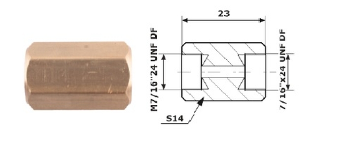 ��Cznik Przewod�W Ham. 7/16X24 Unf Df + 7/16X24 Unf Df