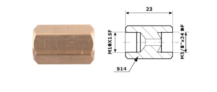 ��Cznik Przewod�W Ham. Wew. 10X1 Sf + Wew 3/8X24 Df