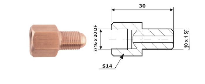 ??Cznik Przewod?W Ham. Wew. 7/16X20 Df + Zew 10X1 Sf