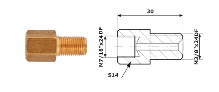 ��Cznik Przewod�W Ham. Wew. 7/16X24 Df + Zew 3/8X24 Df