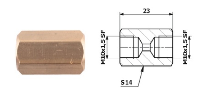 ��Cznik Przewod�W Ham. Wew. M 10X1,5 Sf + Wew M 10X1,5 Sf