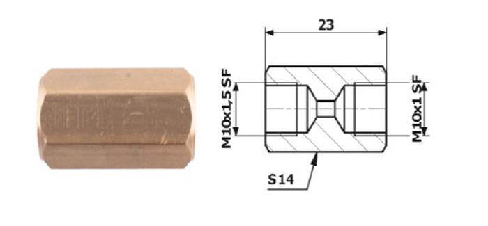 ��Cznik Przewod�W Ham. Wew. M 10X1,5 Sf + Wew M 10X1 Sf