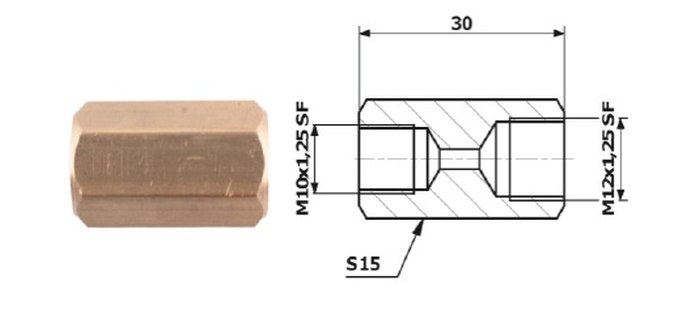 ��Cznik Przewod�W Ham. Wew. M 12X1,25 Sf + Wew M 10X1,25 Sf