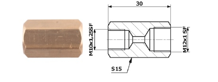 ��Cznik Przewod�W Ham. Wew. M 12X1 Sf + Wew M 12X1,25 Sf