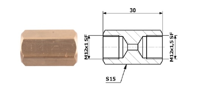 ��Cznik Przewod�W Ham. Wew. M 12X1 Sf + Wew M 12X1,5 Sf