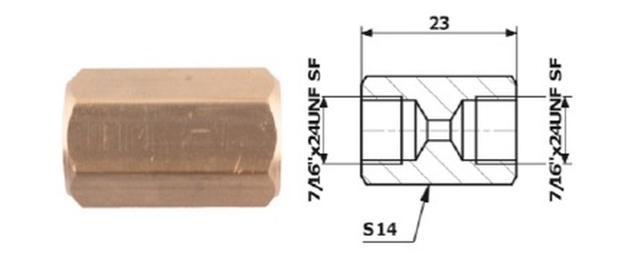 ��Cznik Przewod�W Ham. Wew. M 7/16X24 Unf Sf + Wew M 7/16 X24 Unf Sf