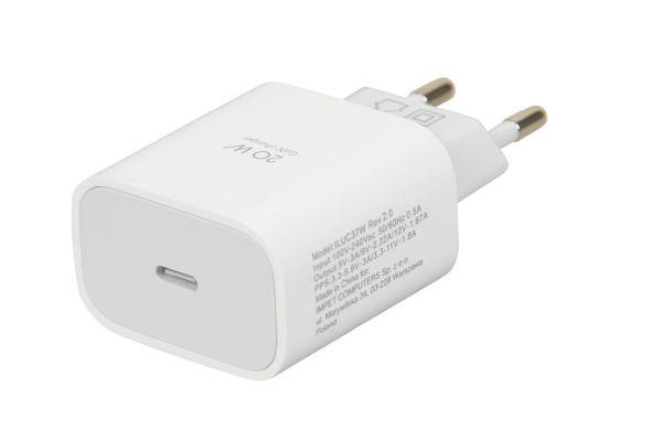 �Adowarka Sieciowa Ibox C-37 Pd20w, Usb-C, Kabel Usb-C Do Lightning
