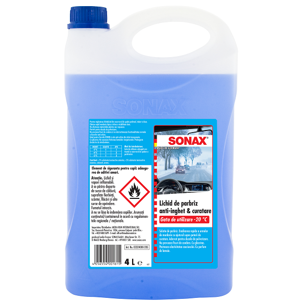 Lichid Parbriz Anti-Inghet & Curatare -20 Grade C 4L Sonax