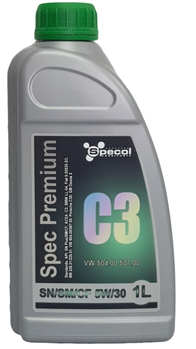 Olej Specol 5W30 1L Premium C3 / Sn Plus/Sm/Cf / 504.00 507.00 / Ll04 / Dex2 / 229.31 229.51 / C30 / 9.55535-S3