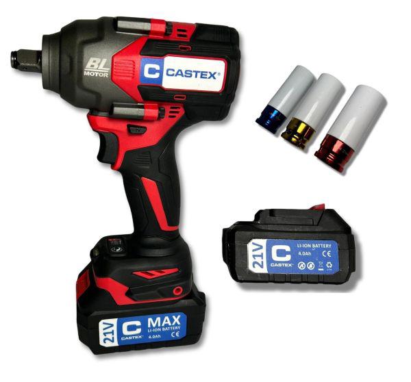 Akumulatorowy Klucz Udarowy 1/2, 1200Nm, 2 Baterie 4.0Ah, Szybka �Adowarka, 3 Nasadki, Pcas-008