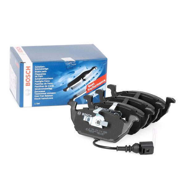 Placute frana fata Volkswagen Golf IV, V, VI, Bora I, New Beetle, Polo IV, V, VI, Jetta III, IV, Caddy III cu senzor Bosch