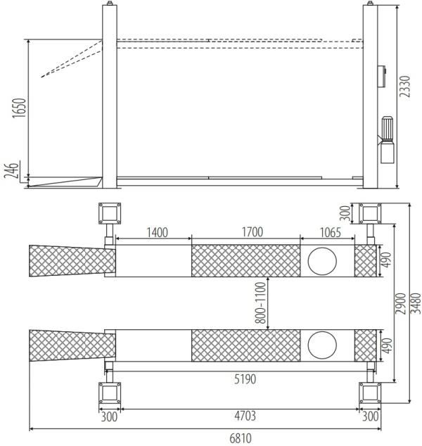 Podno�Nik 4-Kolumnowy Do Geometrii 400V 5,2T Po520g3 Nortec