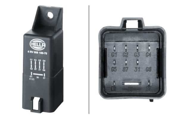 Releu bujii Volvo C30, C70 II, S40 II, S60 II, S80 II, V40, V50, V60 I, V70 III, XC60 I, XC70 II Hella