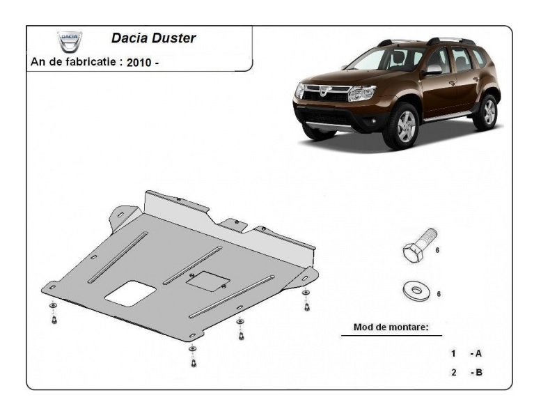 Scut motor metalic Dacia Duster