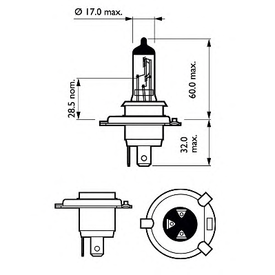 Set 2 Becuri Far H4 60/55W 12V Longer Life Ecovision Philips