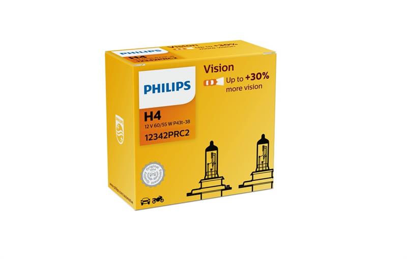 Set becuri H4 P43 55W +30% Philips 