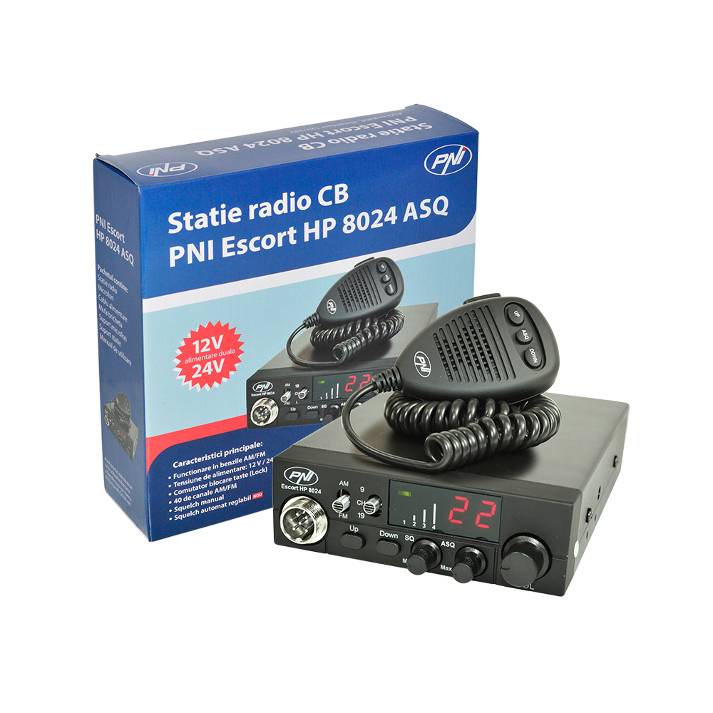 Statie Radio Cb Pni Escort Hp 8024 12/24V Cu Asq Reglabil