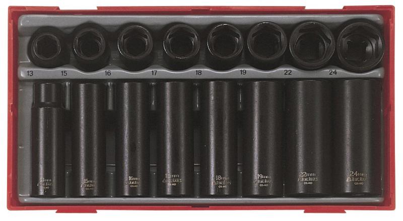 Zestaw Nasadek Udarowych 1/2, Kr�Tkie I D�Ugie, 16 El.