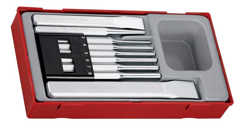 9-Elementowy Zestaw Przecinak�W, Wybijak�W, Punktak�W Teng Tools Ttpc09